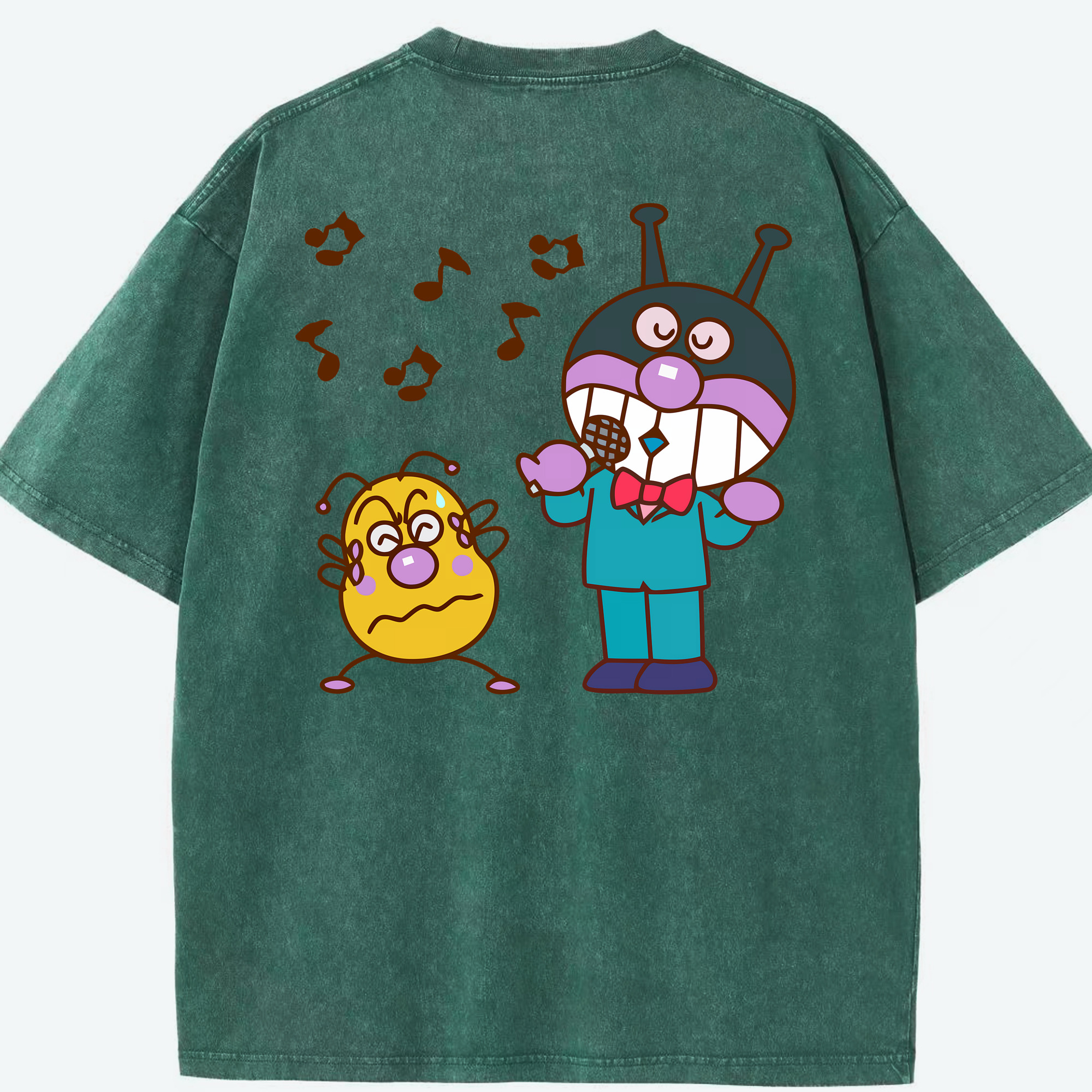 （画像用） アンパンマン Anpanman 綿100% ヴィンテージ風 半袖Tシャツ（背面プリント）